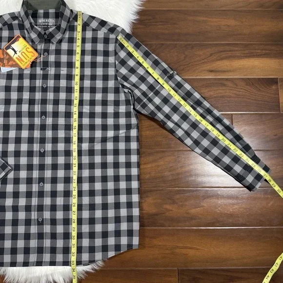 Beretta‎ Men's Size XL Gray Black Check Hovis Flex Button Up Shirt Long Sleeve - Picture 4 of 12